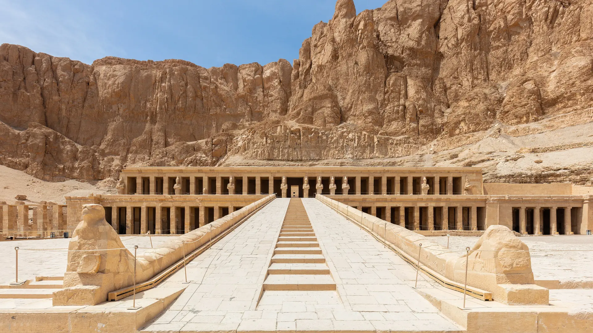 Hatshepsut Temple terraces against the West Bank cliffs