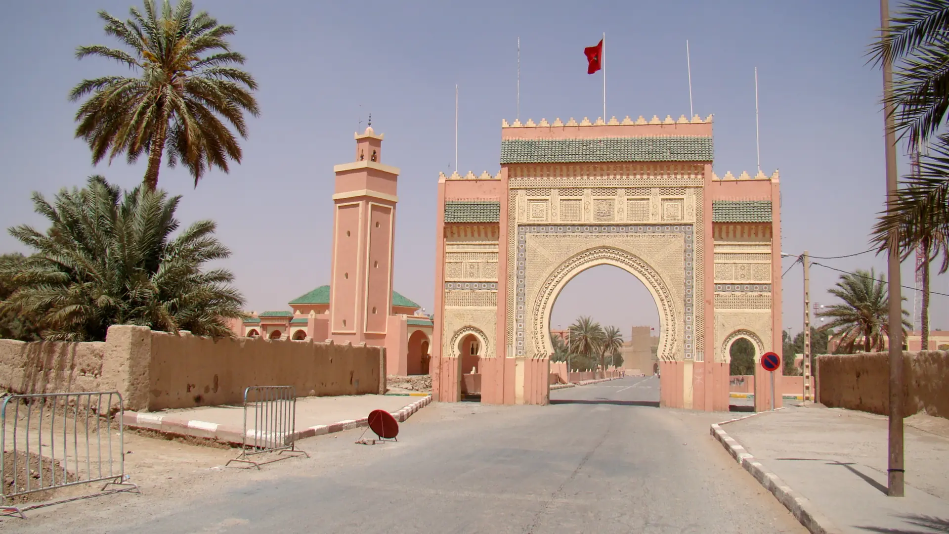 Sunlit gateway into Rissani on the Tafilalet road