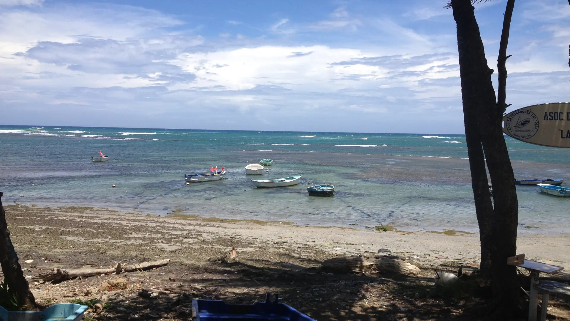 Daylight Puerto Plata Atlantic shore beside the Malecón