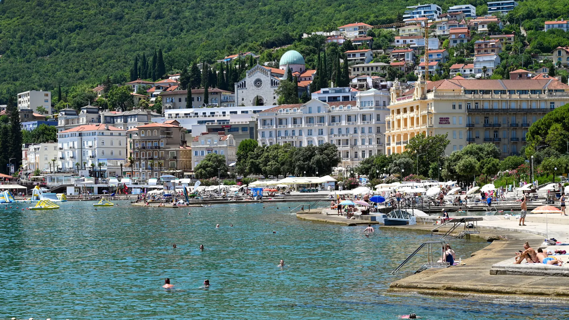Belle Époque hotels and gardens lining Opatija’s sunlit Kvarner waterfront