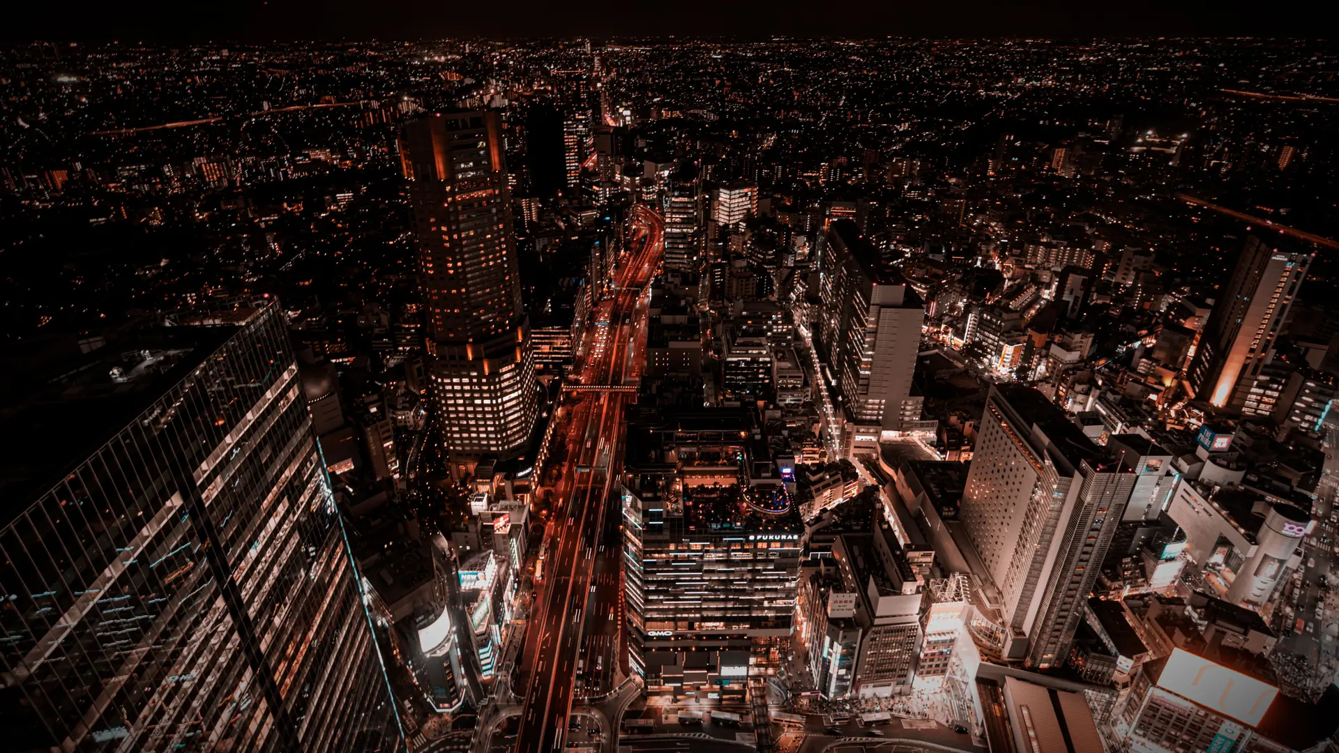 Tokyo skyline and the Imperial Palace district beneath clear evening light