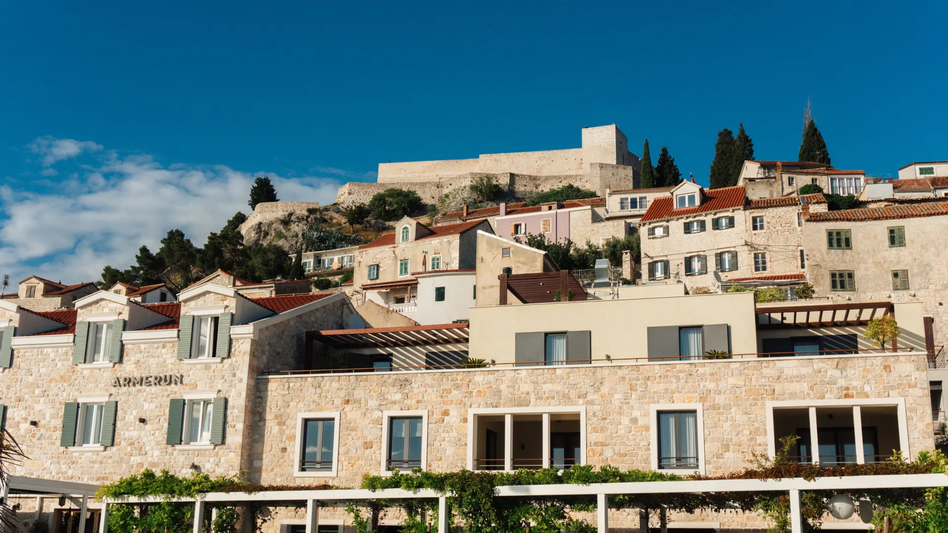 Fortica above the stone buildings of Hvar Town