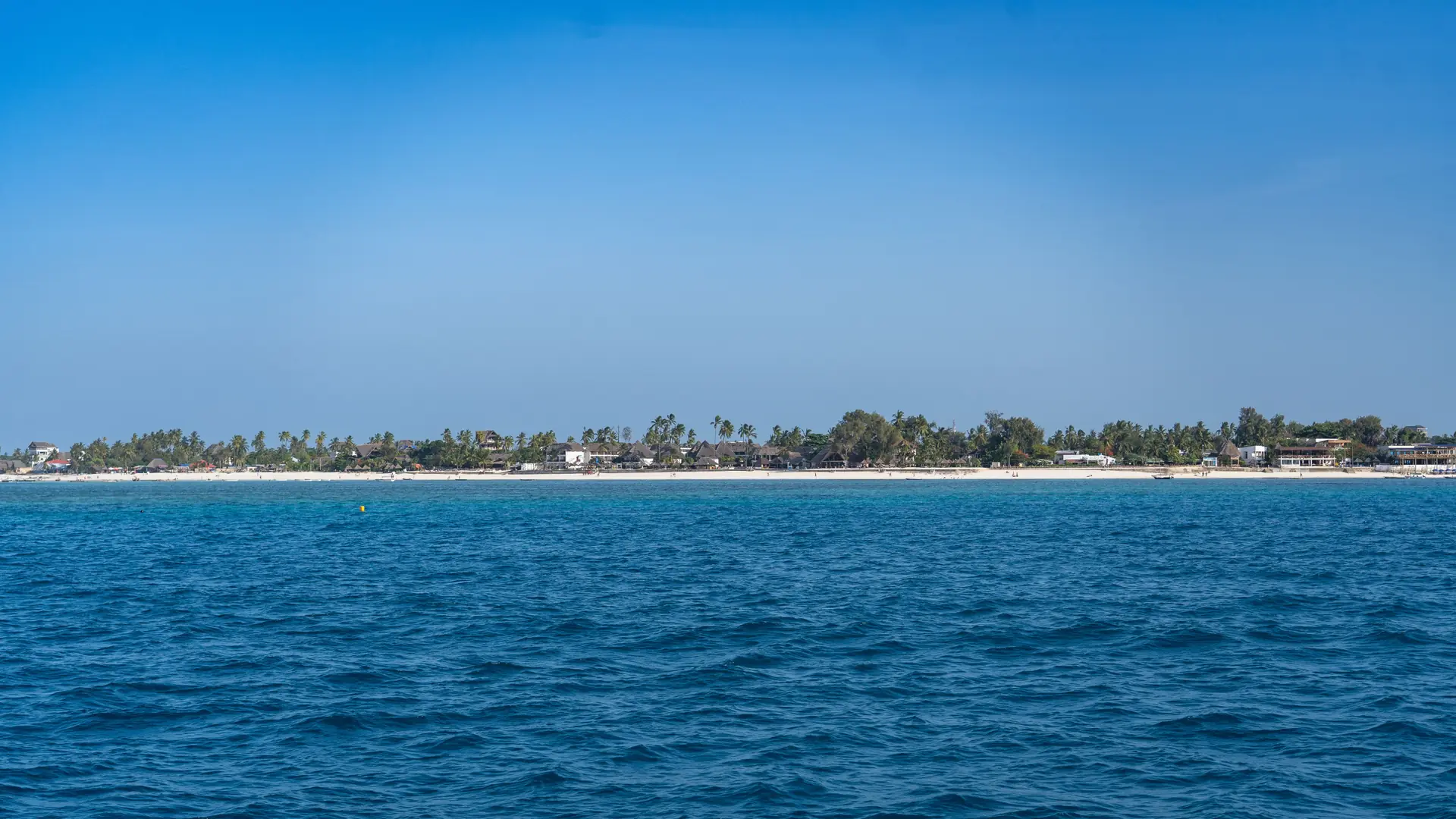 Turquoise water along Zanzibar Island’s coast