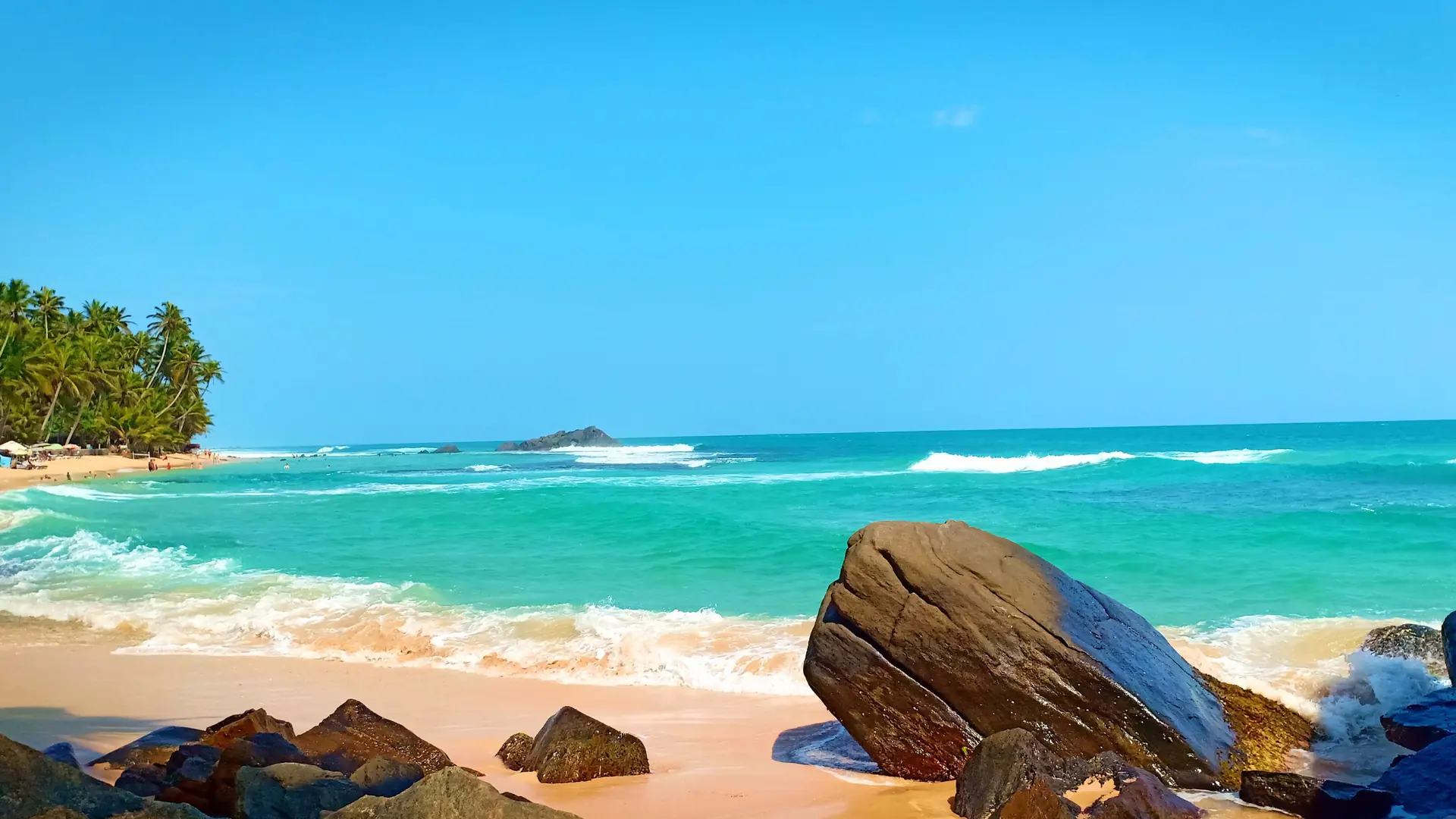 Bright daytime coast at Thalpe or Dalawella east of Galle