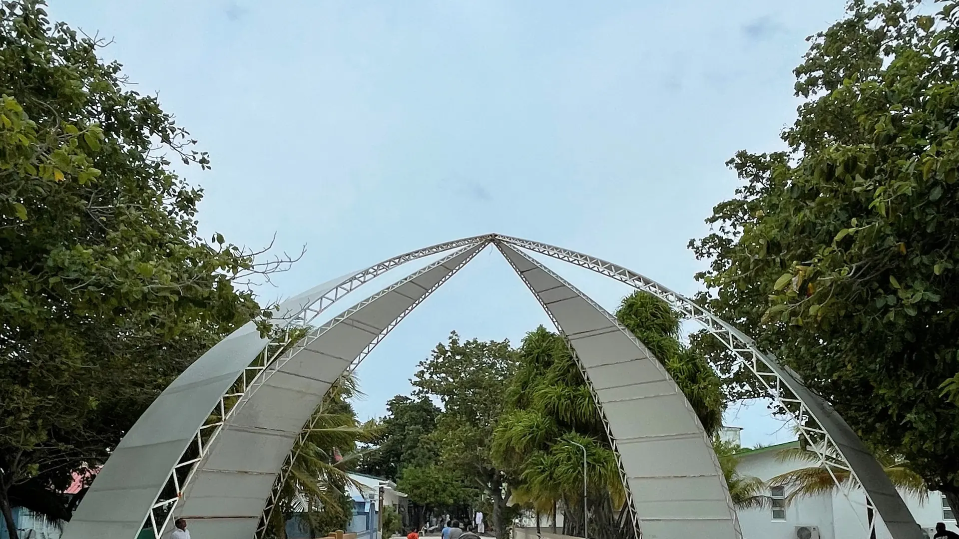 Arch over the main street of neighbouring Dhangethi island in South Ari Atoll