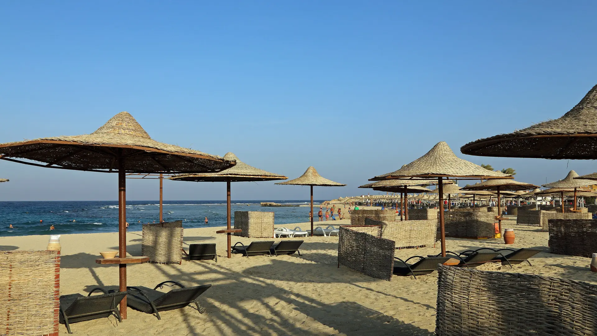 Sunny sandy Abu Dabbab Bay on the Red Sea