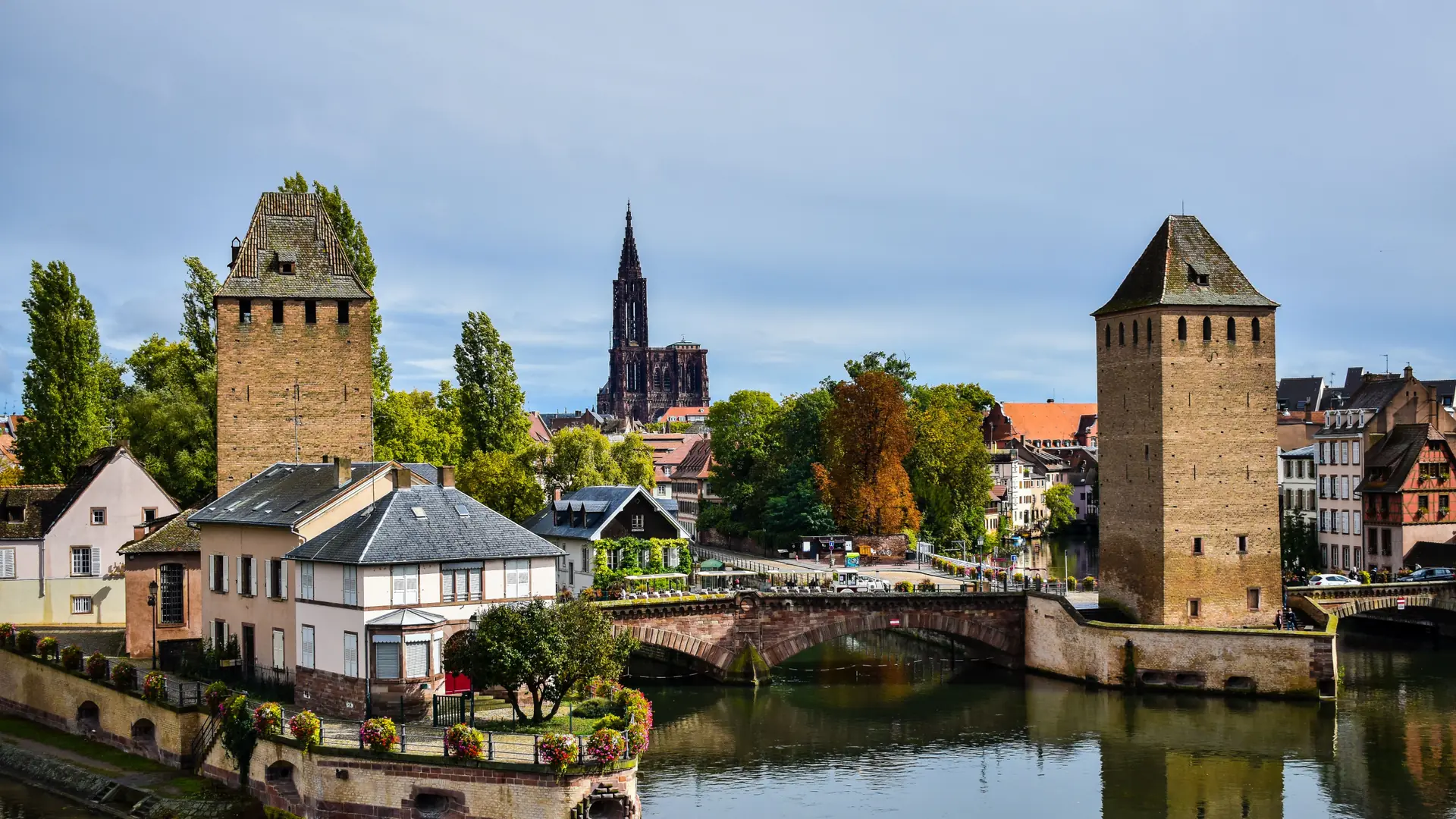 The towers of Strasbourg’s Ponts Couverts with the cathedral beyond, illustrating the wider destination