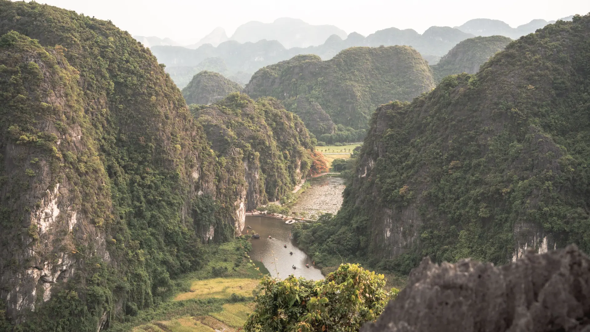Tam Coc karst valley viewed from high Hang Mua