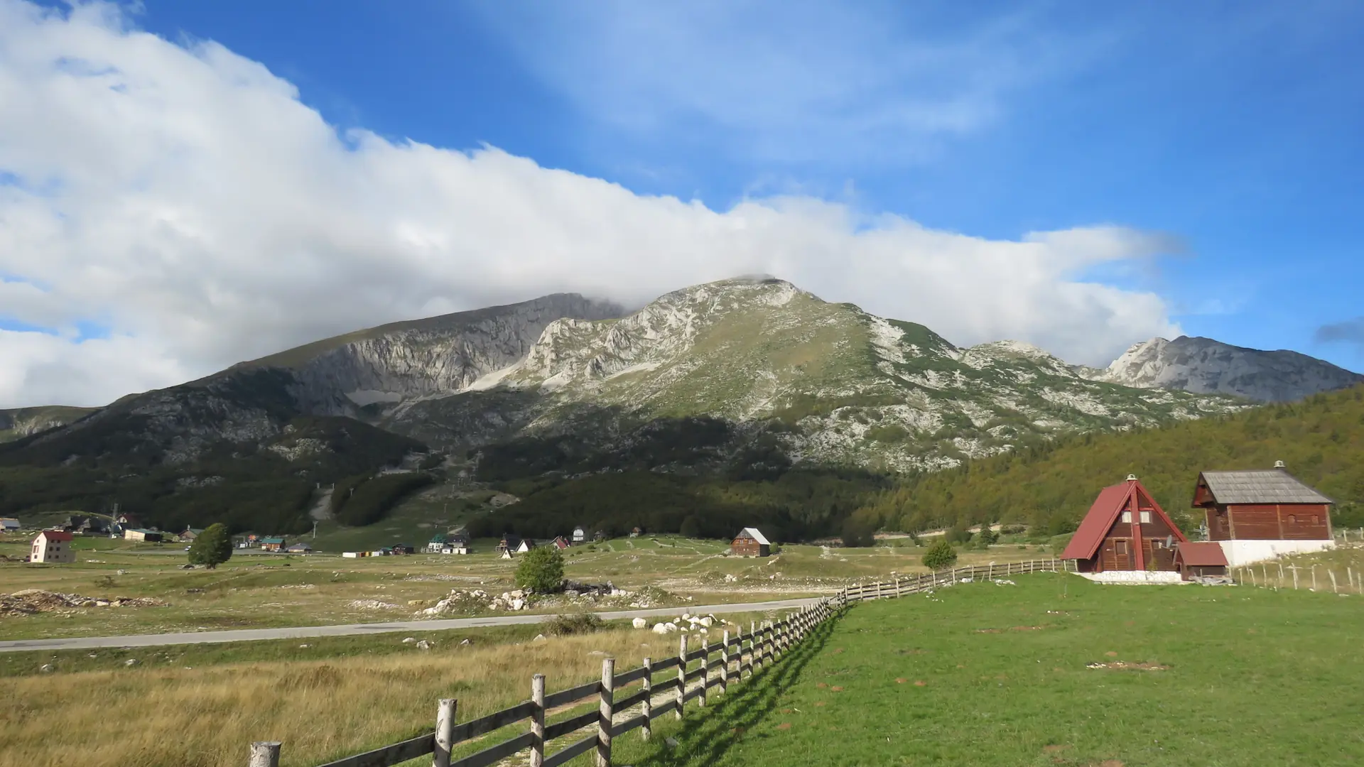 Motički Gaj meadow with Savin Kuk peak in daylight