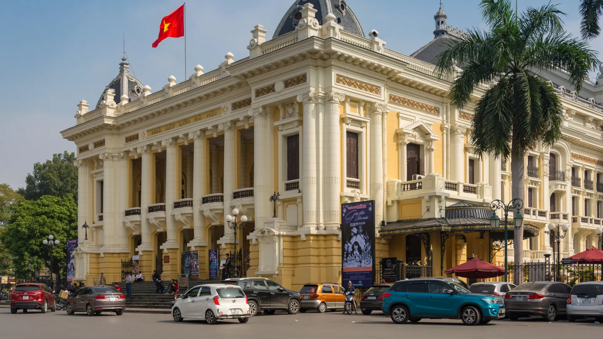 Hanoi Opera House’s yellow facade and classical columns