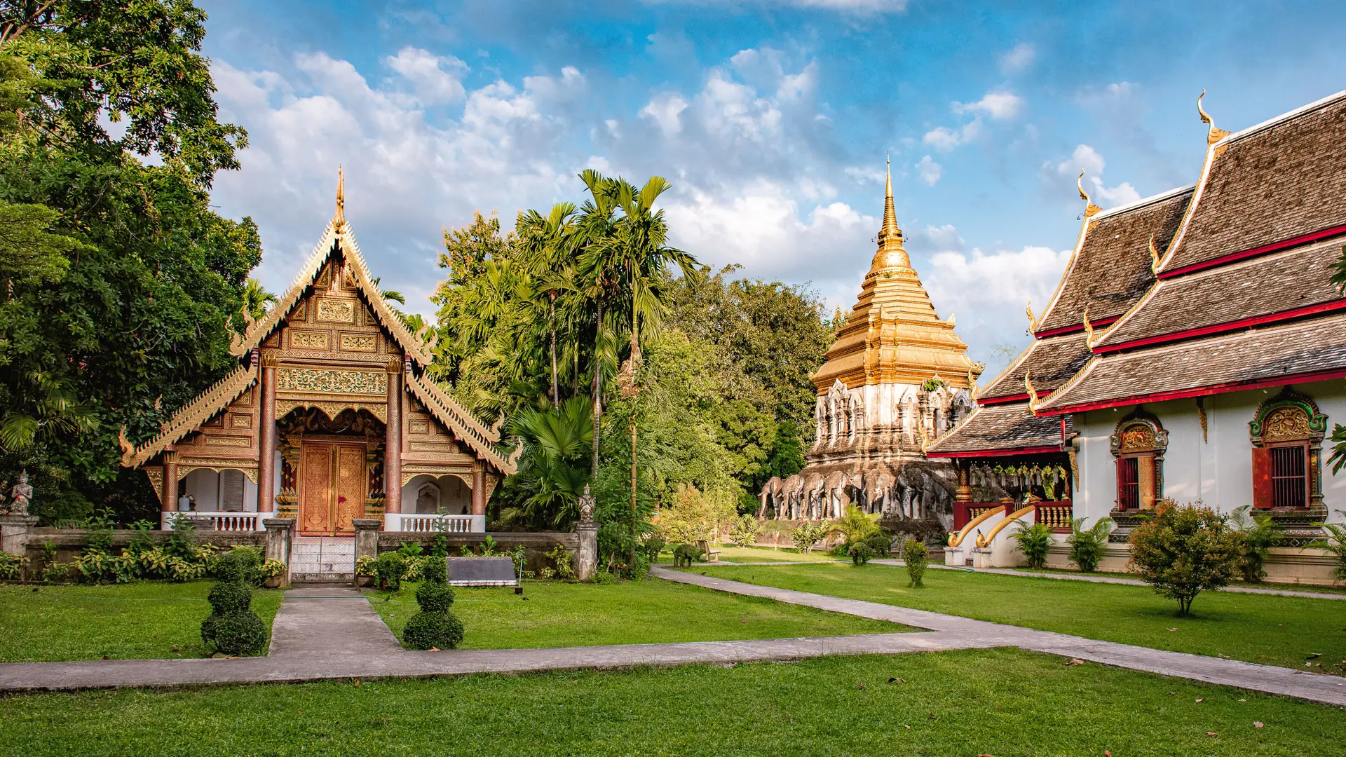 Wat Chiang Man's historic temple halls and gardens in Chiang Mai